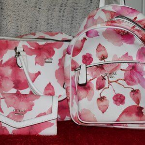 Guess 3-piece set Purse, backpack wallet